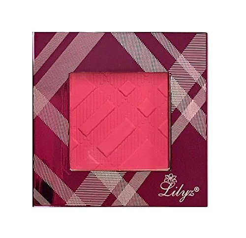Lilyz Multi-Function Matte Eyeshadow Blusher Blush Bronzer Face Contour Compact with Hot Pink High Shine Case 3.5g (10# Raspberry Ripple-Hot Pink Case)