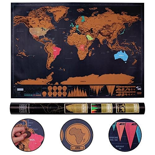 Scratch Map XXL, Personalized Scratchable World Map Travel Tracker Poster, Perfect Gift for Travelers and Geography Enthusiasm, 82.5 x 59 cm