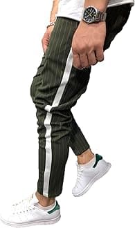 Mikely store Mens Casual Joggers Trousers Slim Fits Breathable Sport Tracksuit Cotton Tapered Pants