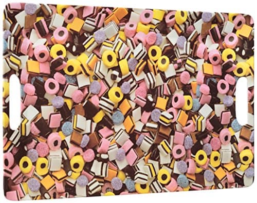 Splash 47 cm Long Rectangular Tray in Liqourice Design