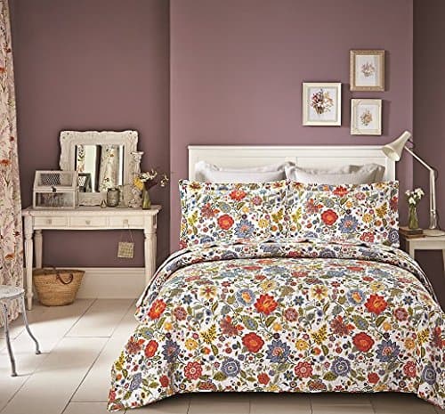 3 Piece Quilted Flowers Embroidered Patchwork Bedspread Throw Set Comforter Pillow Case Double King Size Bed