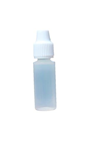 Plastic Bottles, Translucent LDPE Dropper Bottles w/ Controlled Dropper Tip Inserts and Ribbed White Caps, 3ml / 3cc, Set of 10