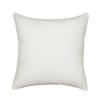 Amps Linen 100% Cotton Solid 300 Thread Count zipper closure Cushion Cover 12"x20", White