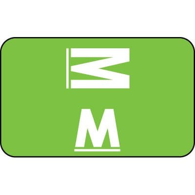 Smead ACCS Compatible Alphabetic Color Code Labels- Letter M, Light Green (250/Roll)