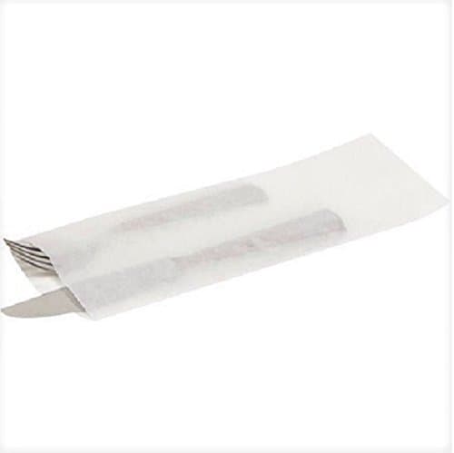100 Plain Silverware Flatware White Paper Bags