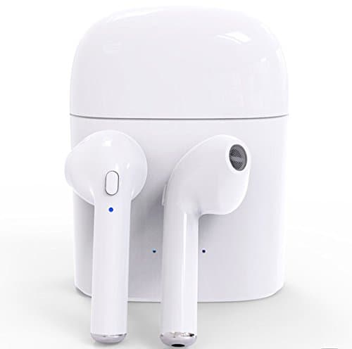 iPhone Wireless Earbuds with Charging Case | Bluetooth Twin Ear Headset For iPhone 6,6s,6s Plus, 7, 7 Plus, 8, 8s ,X , iPad, Android, Samsung; Lightweight, Secured, Multi Function Button, 30 Ft Range