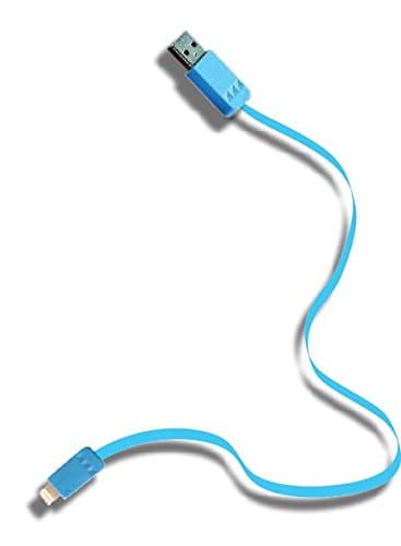 Symtek USB Apple Certified Flat Cable for iPhone 7/6/6s/ PLUS, Blue,  TP-MFI-105BL