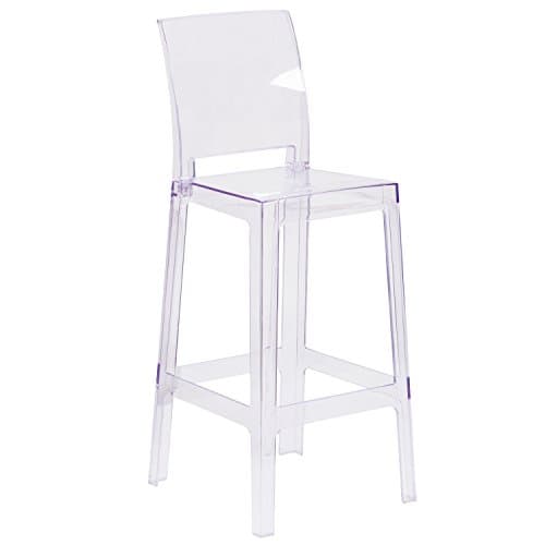 MFO Ghost Barstool in Transparent Crystal with Square Back