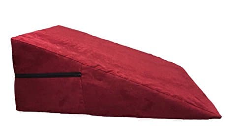 Foam bed wedge positioning pillow insert into a soft microfiber zippered case, by Lilymelotextile (8" H x 18" L x 18") Rosewood