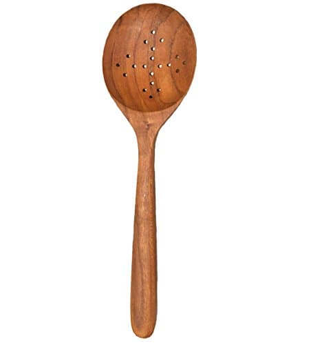 Large Teak Skimmer / Slotted Spoon
