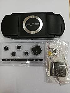 Full Housing Repair Mod Case Shell Faceplate Case + Buttons Replacement for Sony PSP 1000 Console (Black)