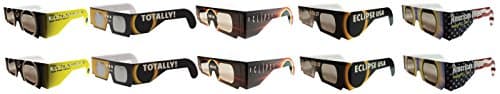 Eclipse Glasses - CE Certified Safe Solar Eclipse Glasses – 10pk Assorted Designs- Eye Protection