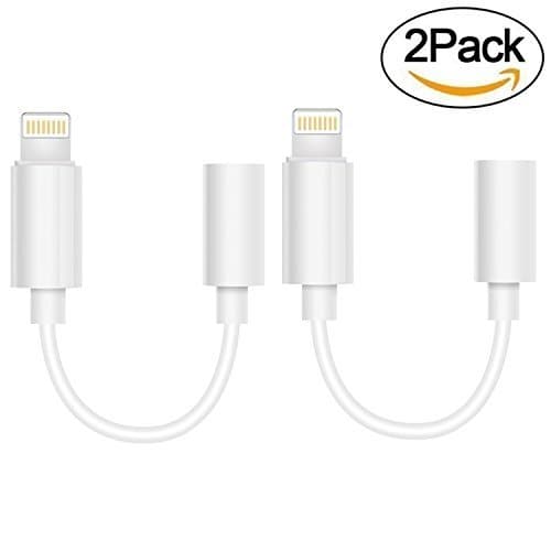 (2-PACK) iPhone 7 / 7 plus Adapter , Maserus lightning to 3.5mm headphone jack adapter cable for iPhone 7 / 7 Plus and more (iOS 10) (White)accessories