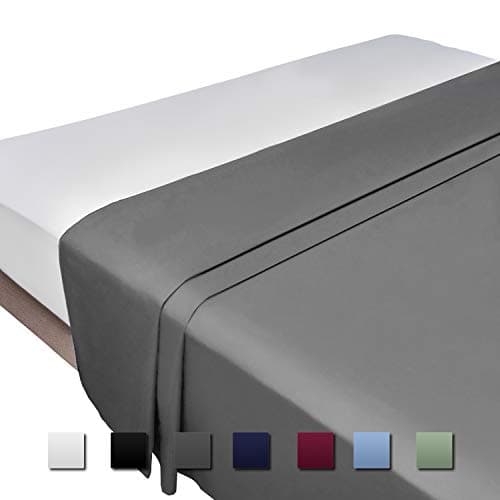 Full Size Bedding Flat Sheet Only, Cok Gray Flat Sheet Full, Ultra Soft Polyester Microfiber Bed Sheet, Extra Breathable and Cooling Sheet, Hypoallergenic and Comfortable Top Sheet, 1 Pack
