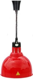 JIAWANSHUN Food Warmer Lamp Heat Lamp Warmer w/Bulb 250W Commercial Food Warmer Retractable Adjustable Hanging Food Heat Heating Lamp for Restaurant Service Warming Pizza Warmer (Red) 110V