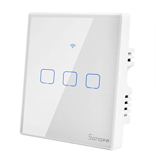 GALOOK WIFI Smart Light Switch, Wireless Wall Touch Switch Works with Alexa and Google Home,Touch Tempered Glass Panel,APP Remote Control&433MHz RF Control,No Hub Required,Neutral Line Need (T2-3Gang)