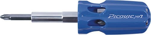 Picquic 47109 DASH 7 multi-bit screwdriver with seven bits, budget-friendly driver, Reflex Blue Opaque
