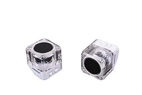 Twins Bluetooth Wireless Speaker, Support 2.0 Left and Right TWS Stereo Sound Surround ,Acrylic Material with Built in Microphone Hands-free Music Player (White)