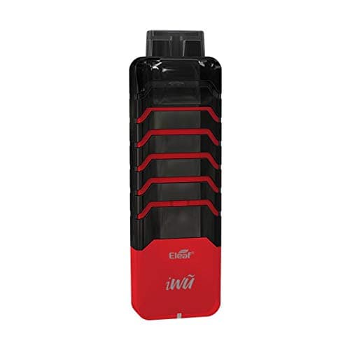 Authentic Eleaf iWu Pod System Kit with Built-in Battery 700mAh & iWu Pod Cartridge 2ml Air-Driven No Button Ultra Portable Pod Kit- Black Red