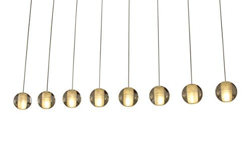 Orion 8-Light Rectangular Floating Glass Globe LED Chandelier