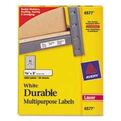 (6 Pack Value Bundle) AVE6577 Permanent ID Laser Labels, 5/8 x 3, White