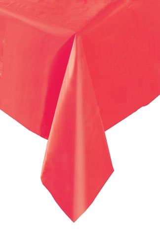 Plastic Rectangular Table Cloth 54" x 108", Red