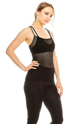 Basic Seamless Camisole Tanktop - Soft Stretch Long Spaghetti Strap Nursing Maternity Cami Made in USA