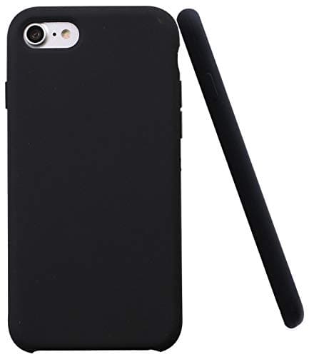 Soft Liquid Silicone iPhone 8 Plus Cover Case Inner Soft Microfiber Cloth Lining Cushion for iPhone 7 Plus/for iPhone 8 Plus (Black)