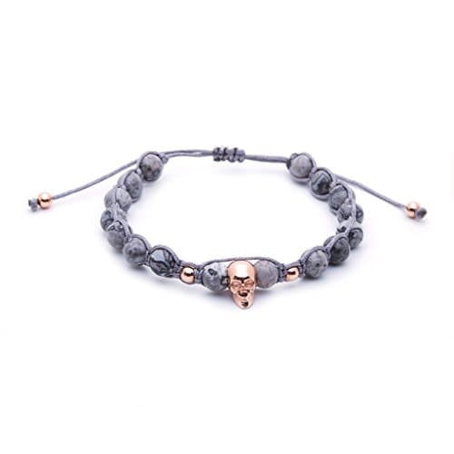Jasper Skull Macrame - Rose Gold