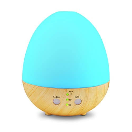 caferria Egg Essential Oil Diffuser, 235ml Ultrasonic Aromatherapy Diffuser Humidifier with 8 Colors LED Lights,4 Timer Settings and Waterless Auto Shut-off Cool Mist Humidifier for Home Office Baby