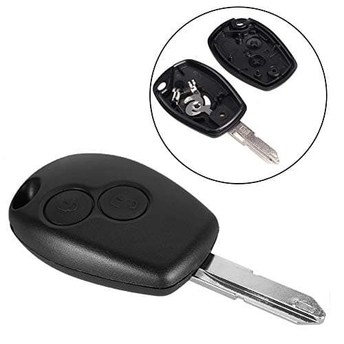 YUSHHO56T Remote Key Shell Ignition System Key Shell 2 Button Car Remote Key Fob Cover Case for Renault Duster Logan Fluence Clio - Black
