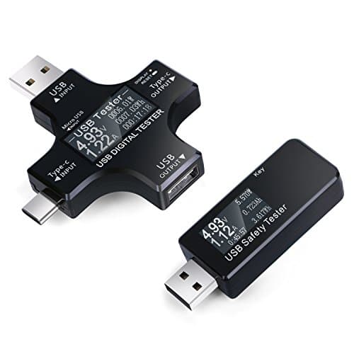 USB Tester, Eversame 1 Pack USB Type C Digital Multimeter for use with New Macbook Pro, Macbook and more, 1 Pack USB 2.0 Tester for Volt Amp Tester For USB Cable/USB Wall Charger