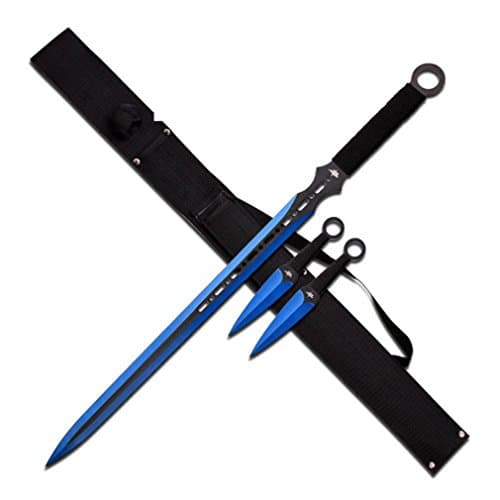 Blue Sword And Throwing Knife Set