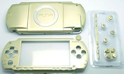 Full Housing Repair Mod Case Shell Faceplate Case + Buttons Replacement for Sony PSP 1000 Console (Gold)