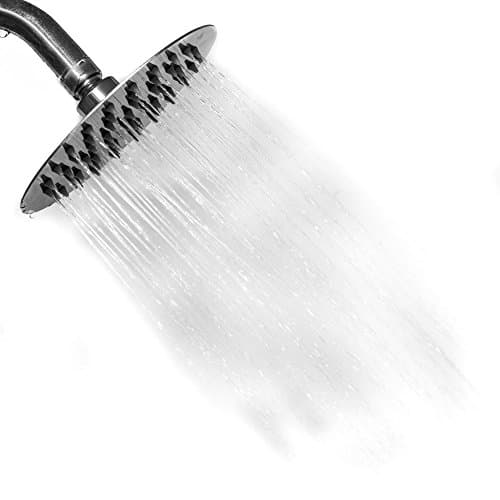 Pacific Rain Fixed Shower Head &amp; Filter | Rust Proof Stainless Steel With 61 High Pressure Silicone Nozzles &amp; Swivel Ball | Wall Or Ceiling Mounted | Compact, Sleek, Easy To Install &amp; Maintain