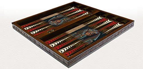 20" King Tutankhamun Mask Pattern Laminated Compressed Wood Backgammon Set