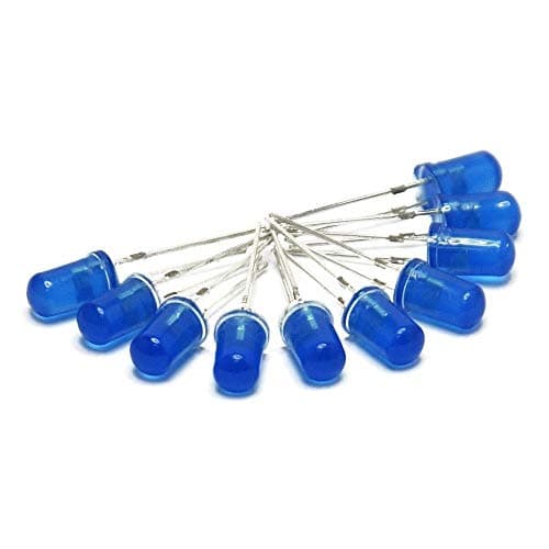 Juried Engineering Blue LED 5mm Round Wide Angle Diffused LED Light Emitting Diode Bright Breadboard-Friendly (Pack of 25)