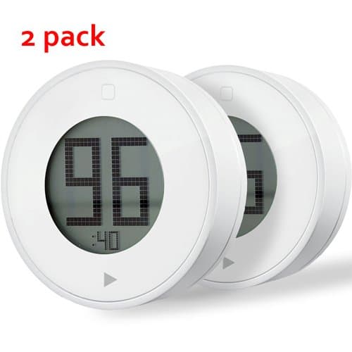 DEERCY Digital Kitchen Timer with Large LCD Display &amp; Built-in Rubber Magnet, the Simplest and Easy-to-use Timer (White&amp;White)