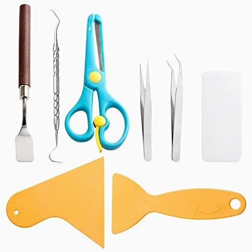 Petift Craft Vinyl Weeding Tools Stainless Steel Precision Craft Basic Set,Craft Vinyl Tools for HTV, Lettering, ORACAL, Siser, Silhouette and Cameo (8 Pieces)