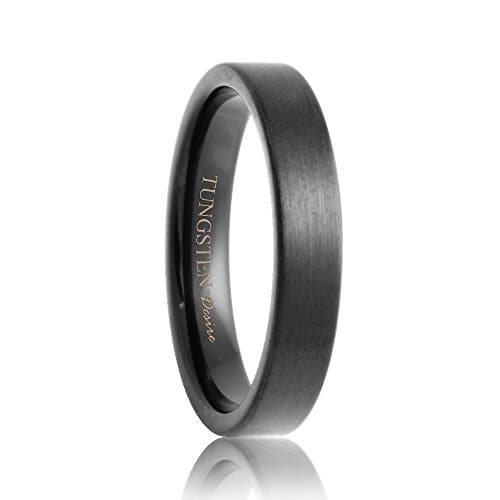 Olathe Flat Black Tunsten Carbide Ring 4mm
