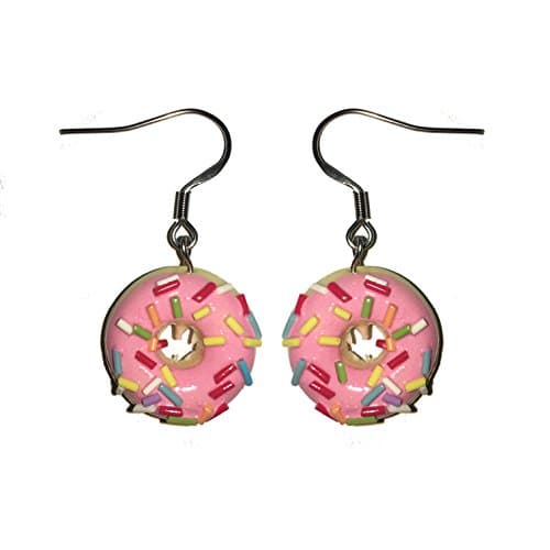 Pink Sprinkle Donut Earrings