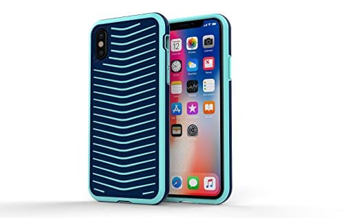 Grip Cell Phone Case for iPhone X Multi Layer Protection Cover For iPhone X (BLUE)