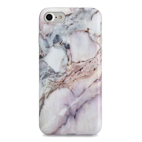 iPhone 7 Case, iPhone 8 Case, Sankton Slim Shockproof Flexible Soft TPU cover with Matte Pattern for iPhone 7/iPhone 8 4.7-inch (Pink Marble)