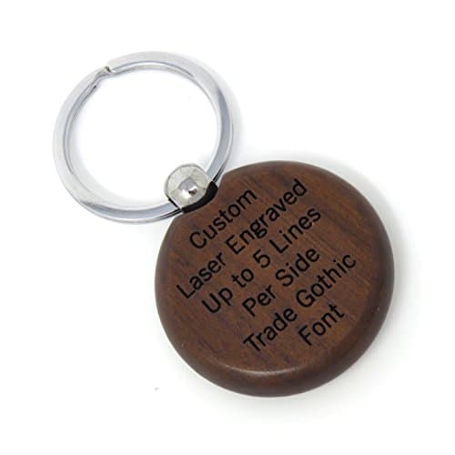 Custom Engraved Circle Key Chain - Key Ring - Front & Back Engraved - Personalized (Walnut) - Innovative Surface Art