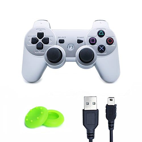 HECK DOG Premium Wireless Bluetooth Six Axis Dualshock Game Controller for PlayStation 3 PS3 (Silver)