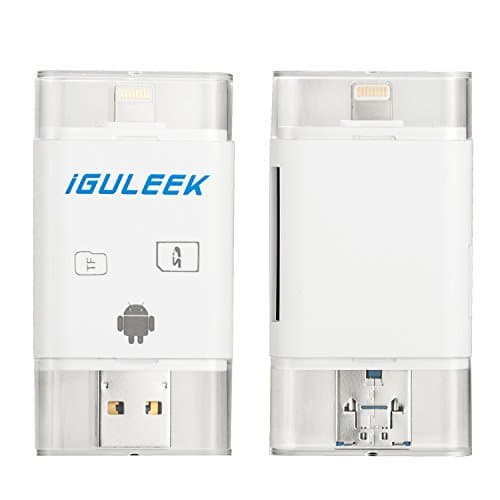 SD Card Reader, Guleek Card Reader Picture Video Lightning USB OTG SDHC Micro SD Card Adapter