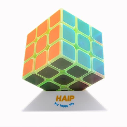 Puzzle Cube, Haip 3x3x3 Speed Cube Magic Cube (Base Holder/Bag Included) (Luminous Green)