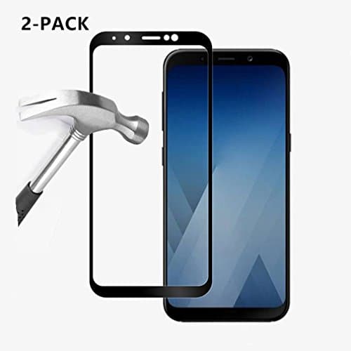 [2 Pack] Galaxy A8 2018 Screen Protector, Galaxy A5 2018 Screen Protector, Fljie [HD Clear][Anti-Scratch][9H Hardness][100% Touch Sensitivity] for Samsung Galaxy A8 2018/A5 2018 (Black (2-Pack))