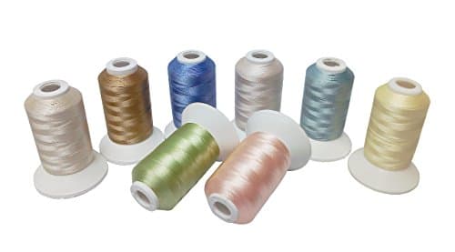8 Same Color Shade Polyester Embroidery Machine Thread for Janome Brother Pfaff Bernina Babylock Singer Husqvarna Machines (Pastel)