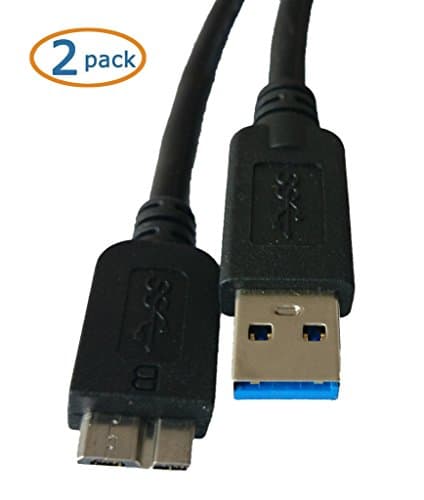 (2 Pack) Cable 4 FT 4 FEET Micro USB 3.0 Cable for Seagate Expansion External Desktop Hard Disk Drive 1TB 2TB 3TB 4TB Models STBV2000100 STBV1000100 STBV3000100 STBV4000100